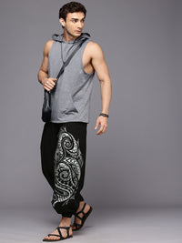 Quantum Shadows Abstract Print Harem Pants