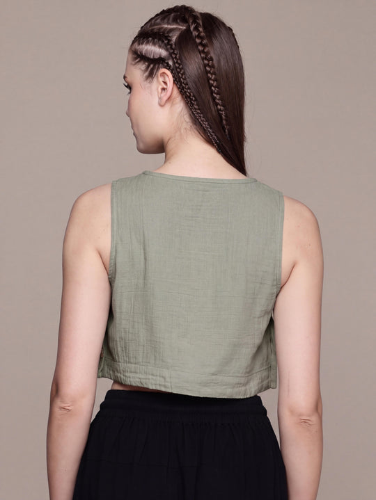 Wildflower Sleeveless Crop Top