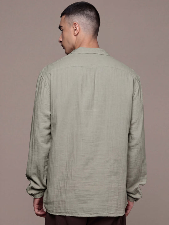Unbound Open Collar Popover Shirt