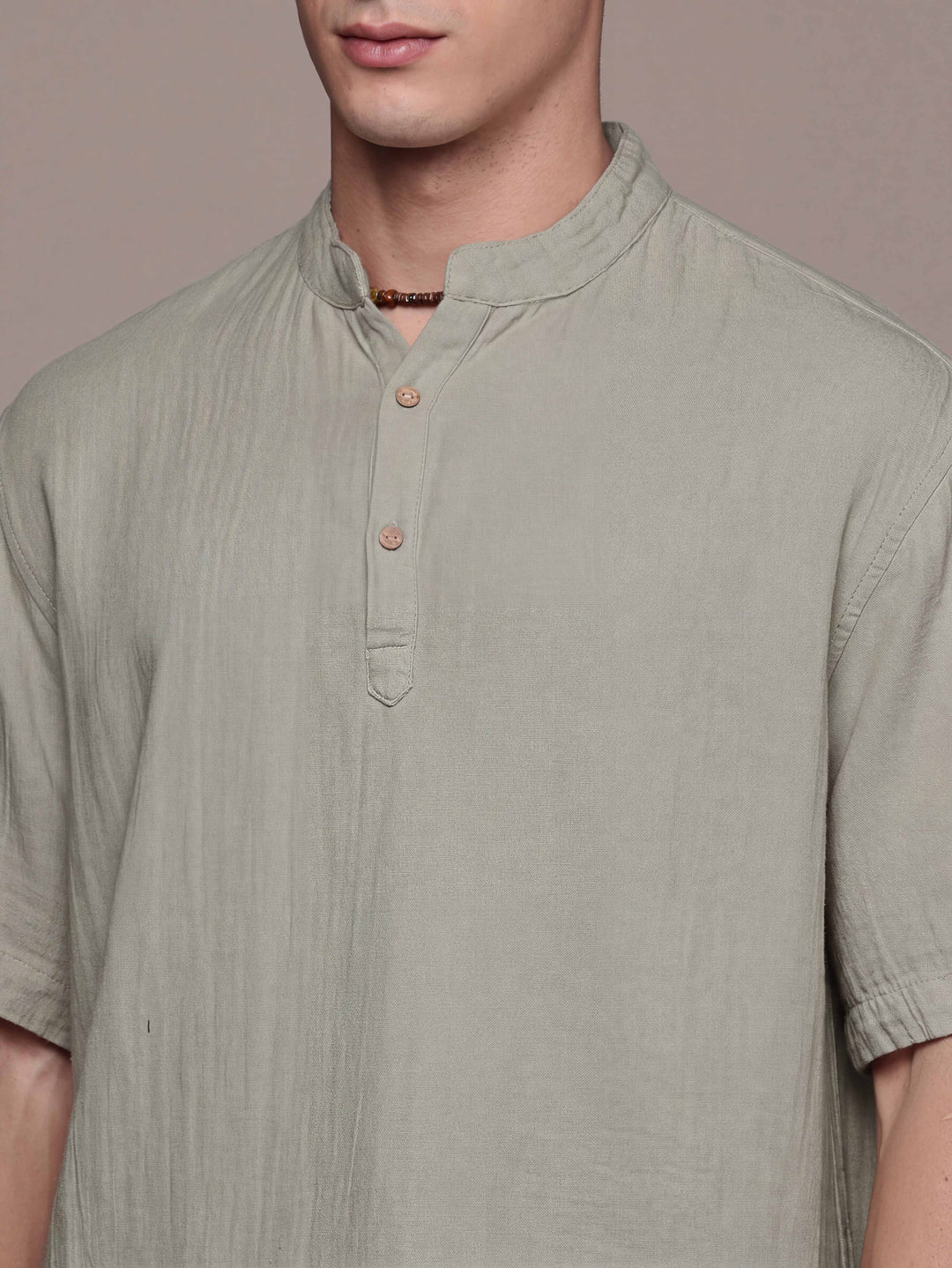 Nomad Band Collar Half Sleeve Kurta