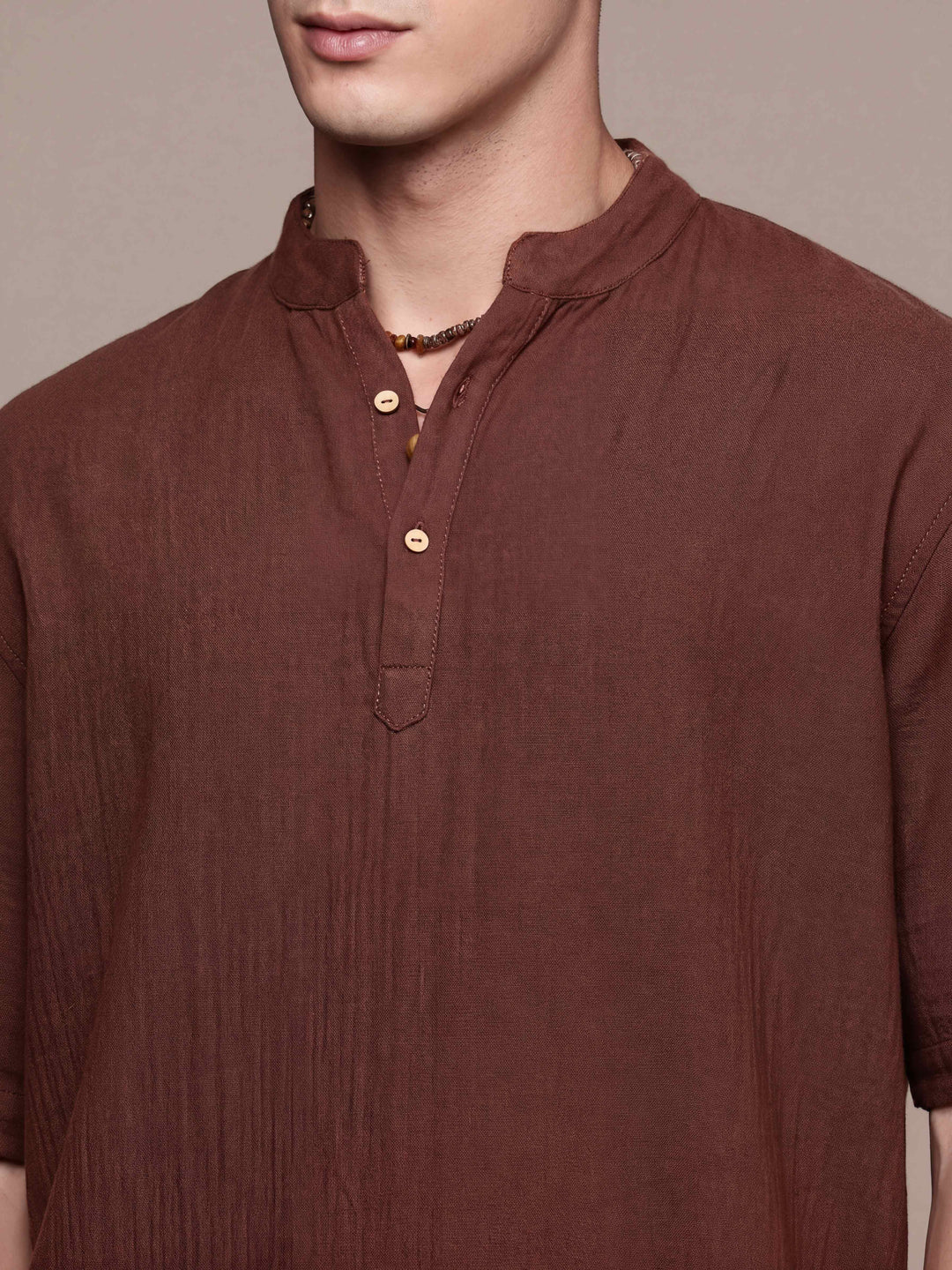Nomad Band Collar Half Sleeve Kurta