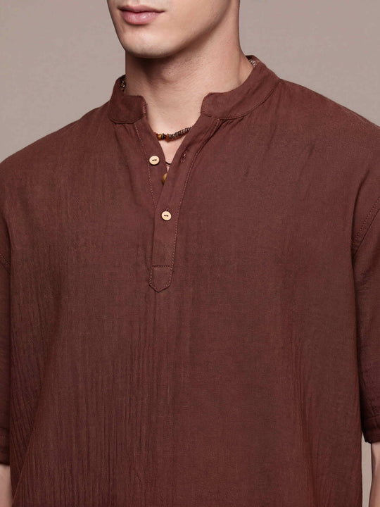 Nomad Band Collar Half Sleeve Kurta