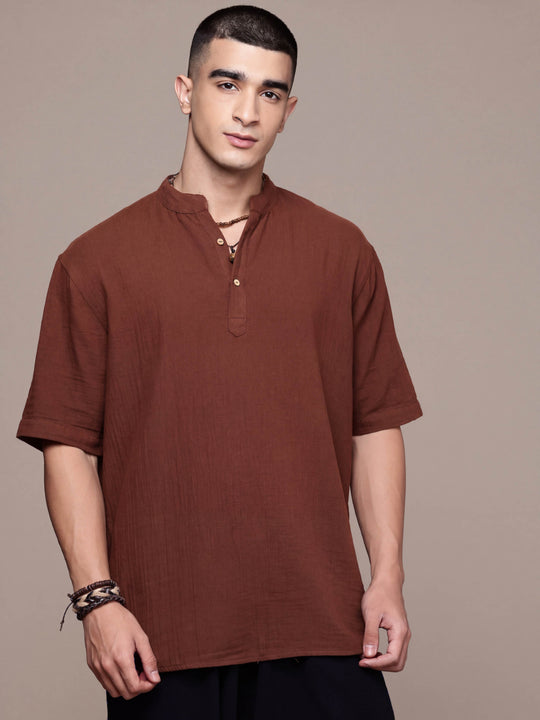 Nomad Band Collar Half Sleeve Kurta