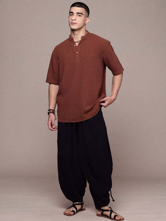 Nomad Band Collar Half Sleeve Kurta