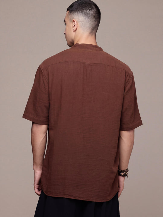 Nomad Band Collar Half Sleeve Kurta