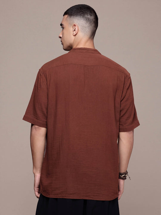 Rooted Split Neck Cotton Kurta