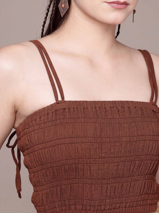 Smocked Spaghetti Cotton Cami Top