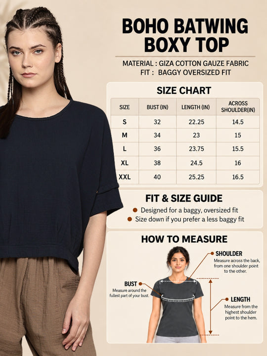 Boho Batwing Boxy Top