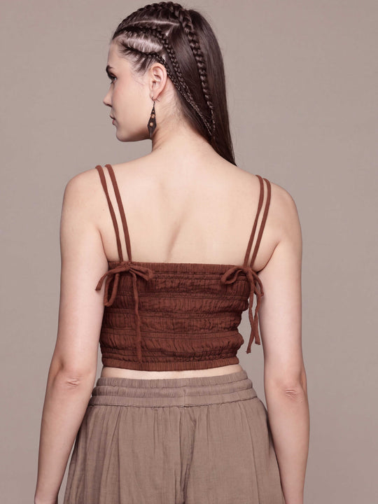 Smocked Spaghetti Cotton Cami Top