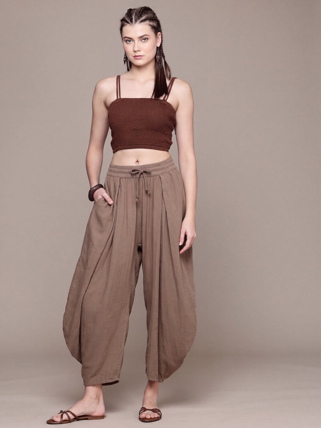 Smocked Spaghetti Cotton Cami Top