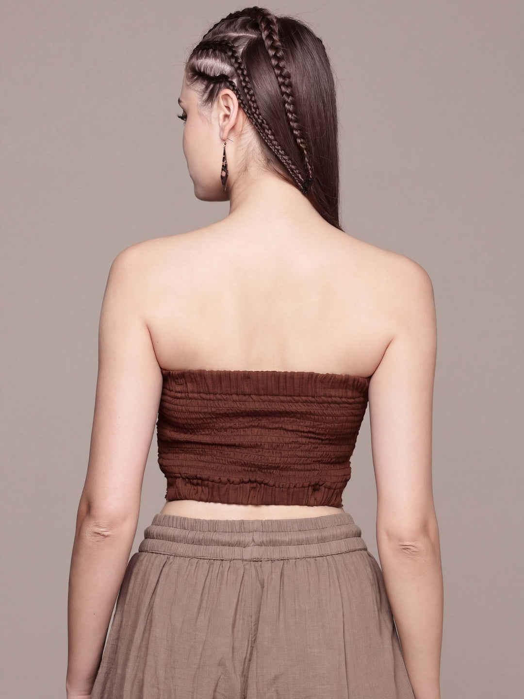 Ruched Bandeau Cotton Tube Top