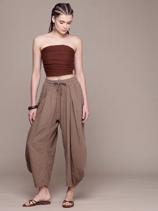 Ruched Bandeau Cotton Tube Top