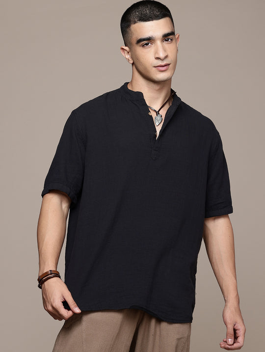 Nomad Band Collar Half Sleeve Kurta