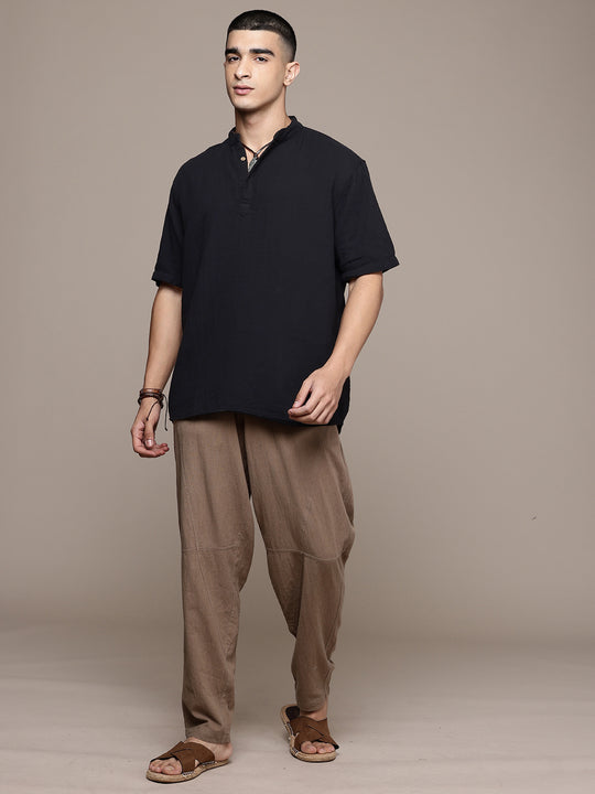 Nomad Band Collar Half Sleeve Kurta