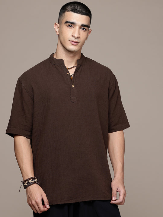 Nomad Band Collar Half Sleeve Kurta