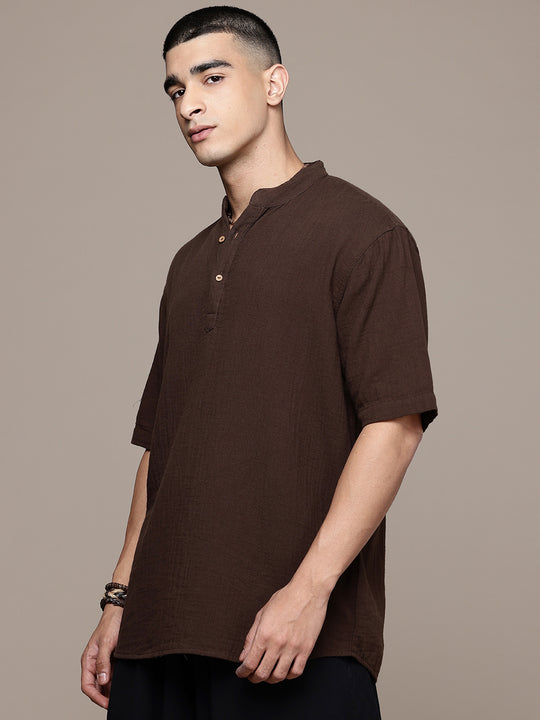 Nomad Band Collar Half Sleeve Kurta