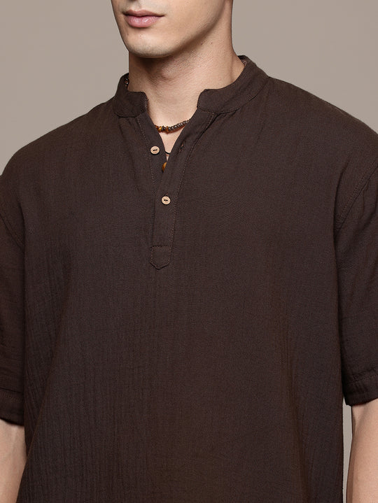 Nomad Band Collar Half Sleeve Kurta