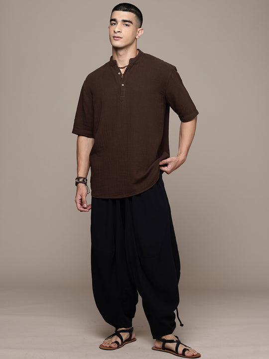 Nomad Band Collar Half Sleeve Kurta