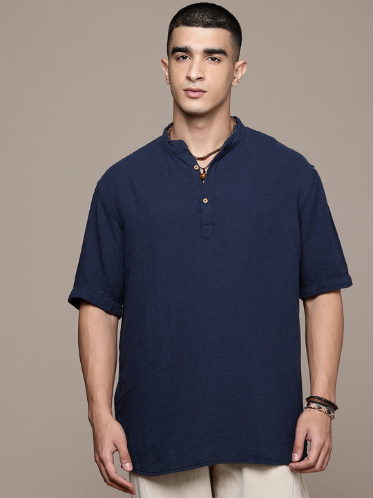 Nomad Band Collar Half Sleeve Kurta