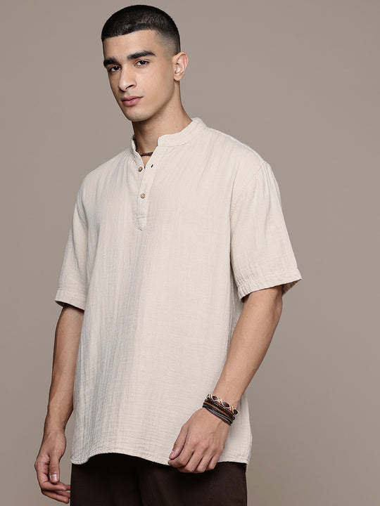 Nomad Band Collar Half Sleeve Kurta