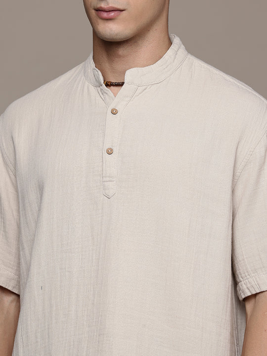 Nomad Band Collar Half Sleeve Kurta