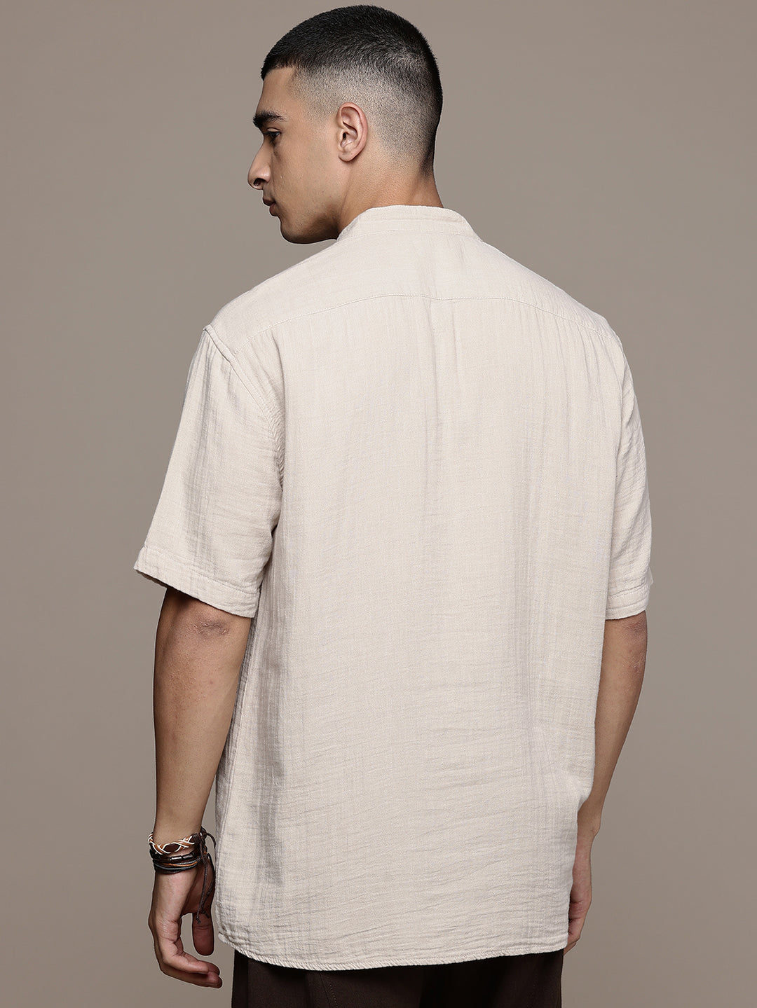 Nomad Band Collar Half Sleeve Kurta