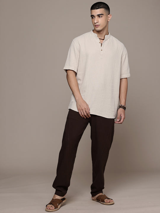 Nomad Band Collar Half Sleeve Kurta
