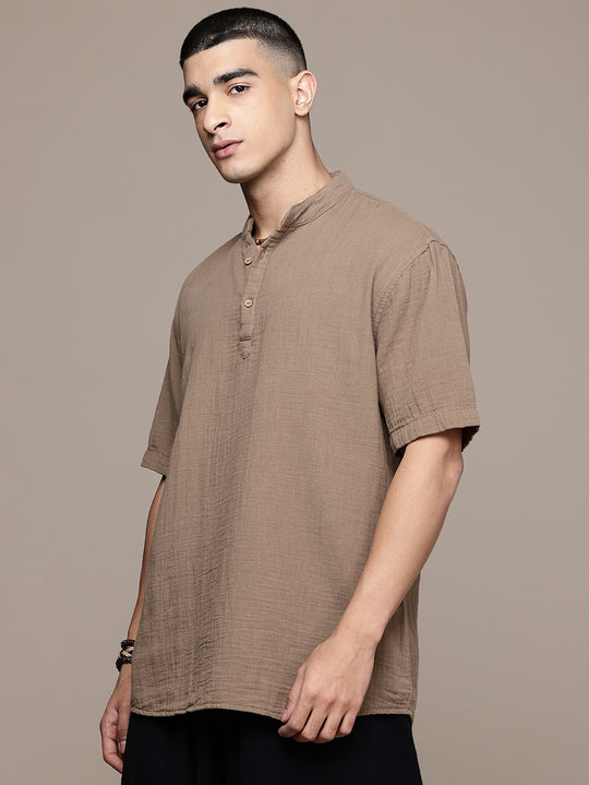 Nomad Band Collar Half Sleeve Kurta