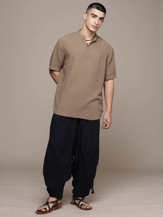 Nomad Band Collar Half Sleeve Kurta