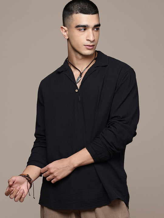 Unbound Open Collar Popover Shirt