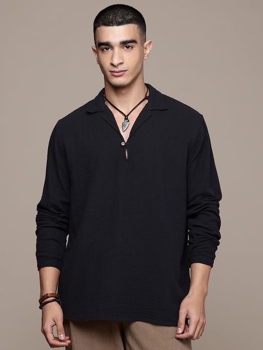 Unbound Open Collar Popover Shirt