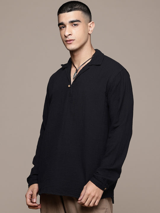 Unbound Open Collar Popover Shirt