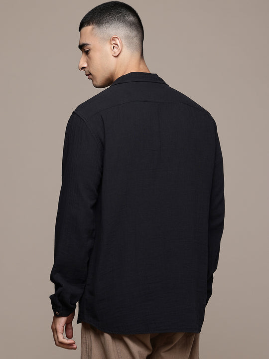 Unbound Open Collar Popover Shirt