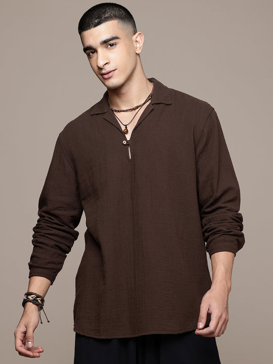 Unbound Open Collar Popover Shirt