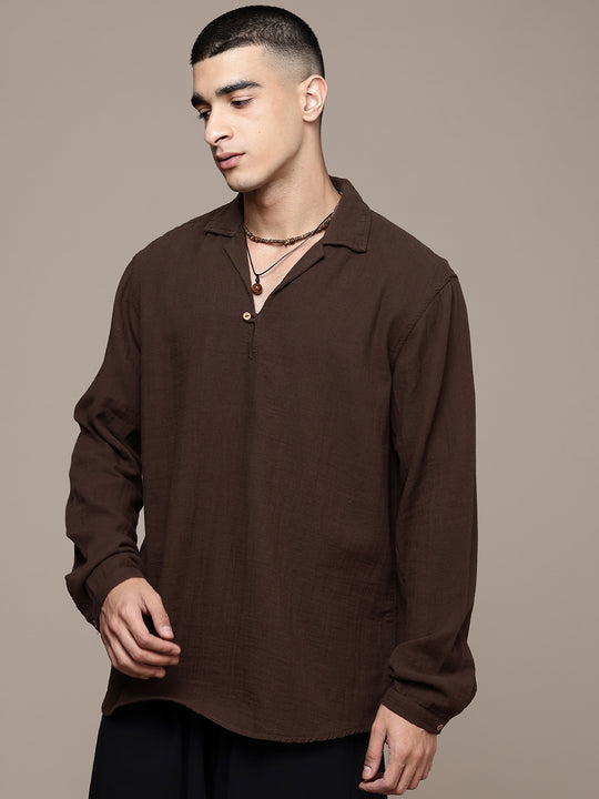 Unbound Open Collar Popover Shirt