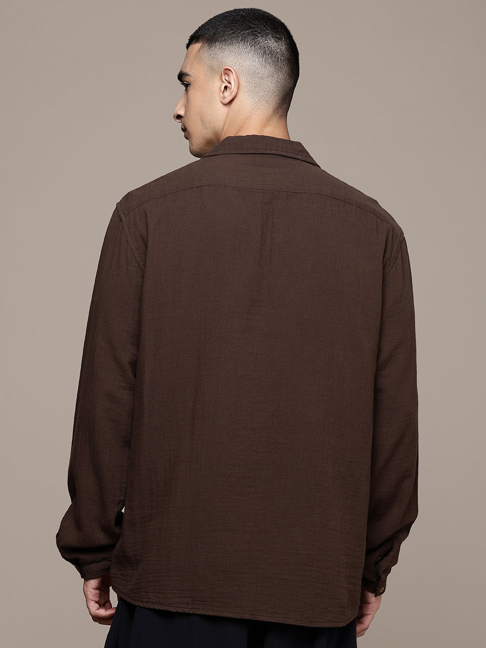 Unbound Open Collar Popover Shirt