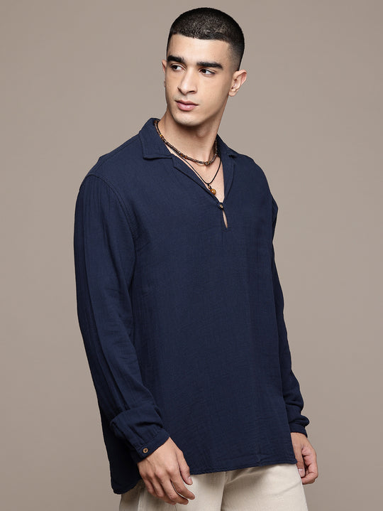 Unbound Open Collar Popover Shirt