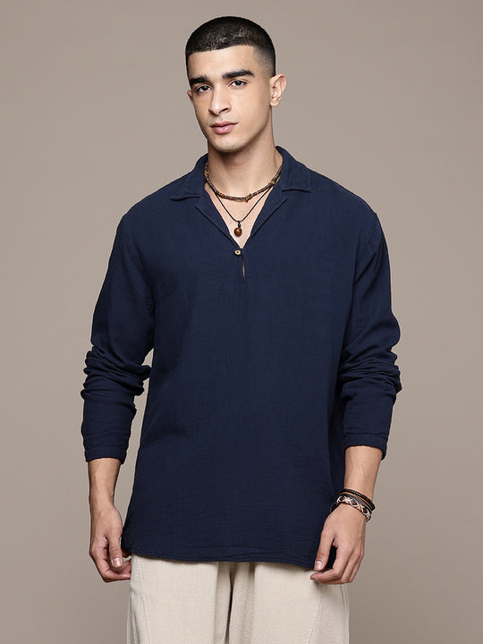 Unbound Open Collar Popover Shirt