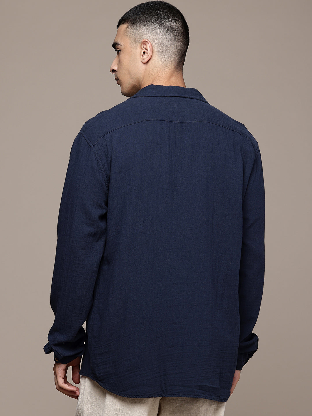 Unbound Open Collar Popover Shirt