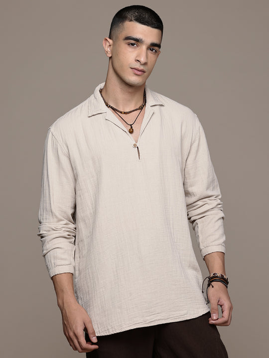 Unbound Open Collar Popover Shirt