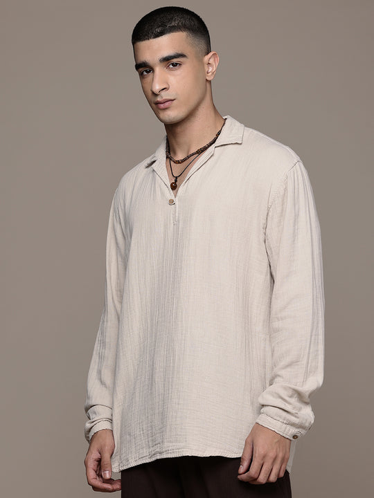 Unbound Open Collar Popover Shirt