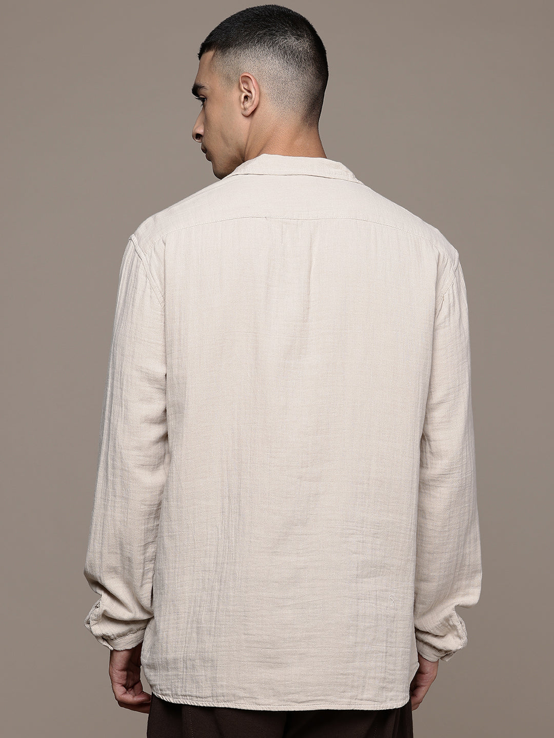 Unbound Open Collar Popover Shirt