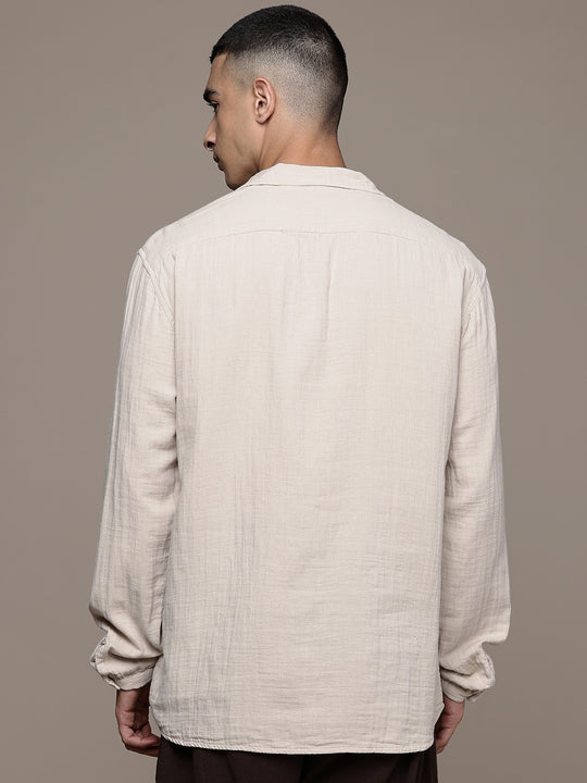 Unbound Open Collar Popover Shirt