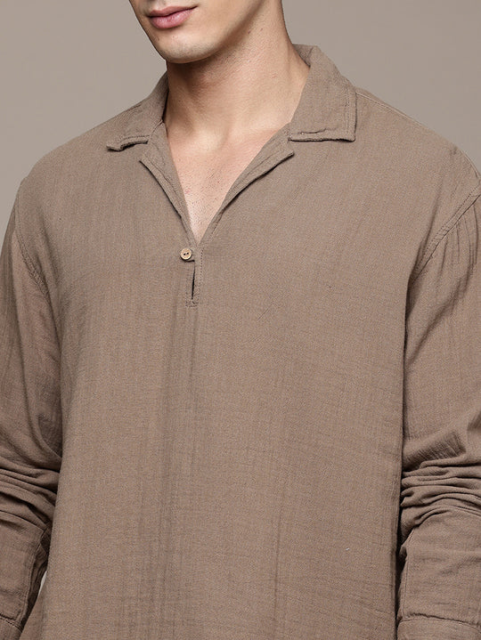 Unbound Open Collar Popover Shirt