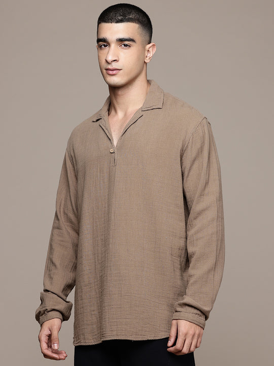 Unbound Open Collar Popover Shirt