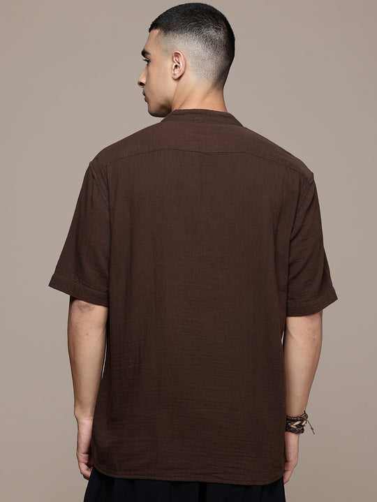 Rooted Split Neck Cotton Kurta