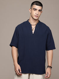 Rooted Split Neck Cotton Kurta