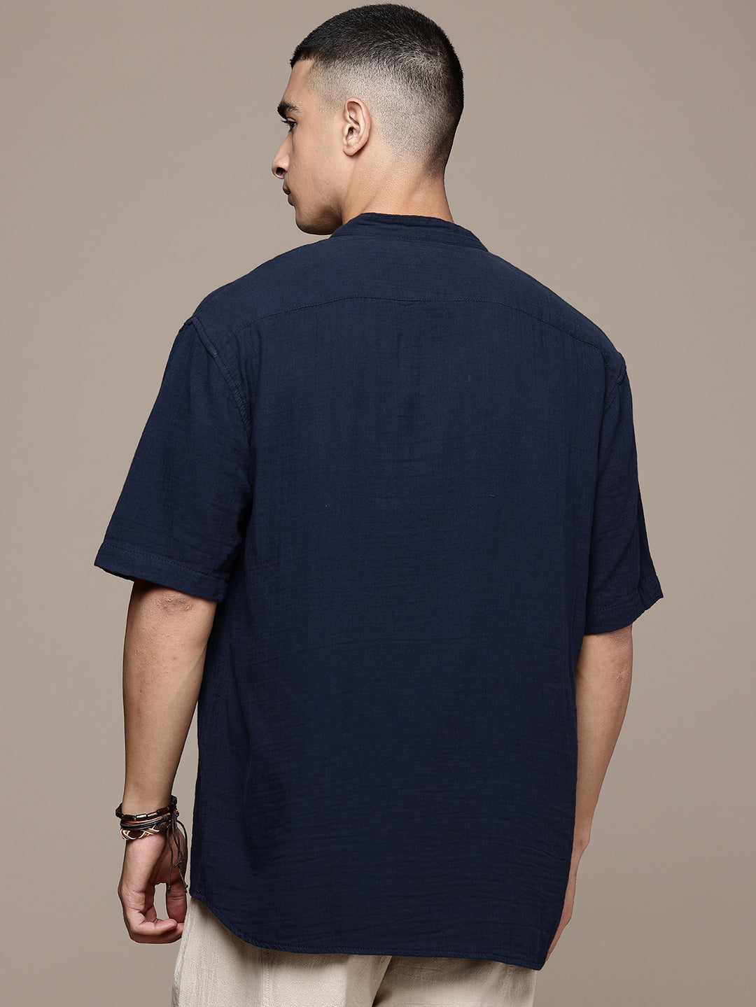 Rooted Split Neck Cotton Kurta