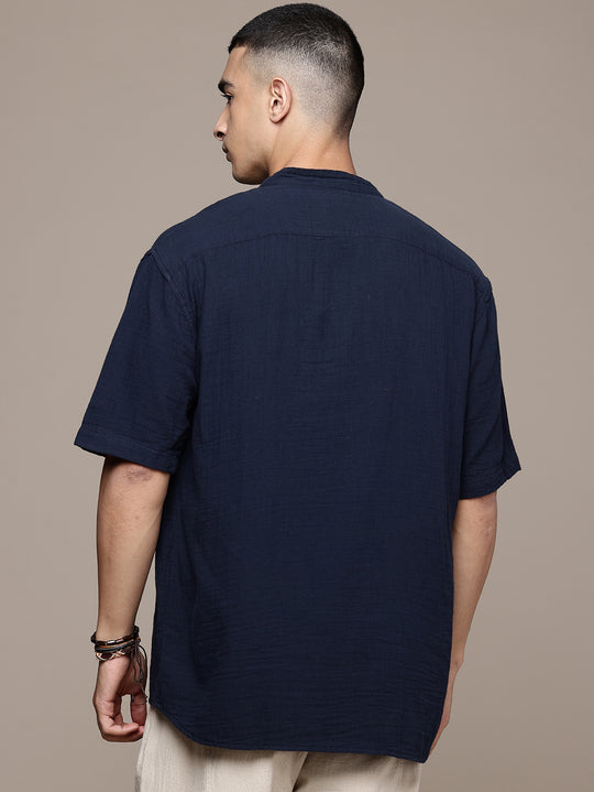 Rooted Split Neck Cotton Kurta