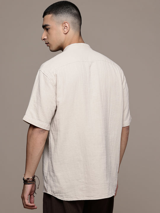 Rooted Split Neck Cotton Kurta